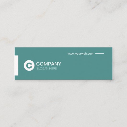 Mini Carte de visite turquoise de typo moderne (Devant)