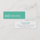Mini Carte de visite turquoise et blanc professionnel (Devant / Derrière)