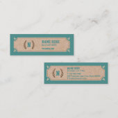 Mini carte de visite turquoise IMPRIMÉ par Papier (Devant / Derrière)