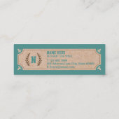 Mini carte de visite turquoise IMPRIMÉ par Papier (Dos)