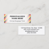 Mini Carte de visite Tutor allemand simple (Devant / Derrière)