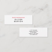 Mini carte de visite universel pour photographe. (Devant / Derrière)