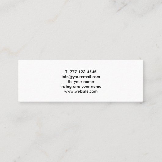 Mini carte de visite universel pour photographe. (Dos)