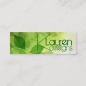 Mini carte de visite vert feuille maigre (Devant)