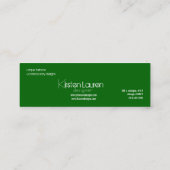 Mini carte de visite vert feuille maigre (Dos)