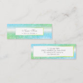 Mini carte de visite vert Luxe à la mode élégant (Devant / Derrière)