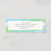 Mini carte de visite vert Luxe à la mode élégant (Dos)