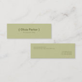 Mini Carte de visite vert moderne (Devant / Derrière)