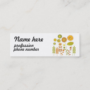 Mini Carte de visite vintage de conception florale