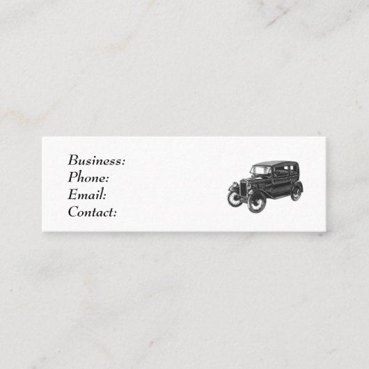 Mini Carte de visite - Voiture Classique (Devant)