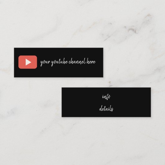 Mini carte de visite youtube (Devant / Derrière)