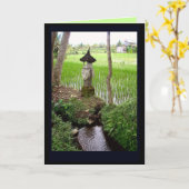 Mini carte de voeux de temple d'Ubud (Fleur jaune)