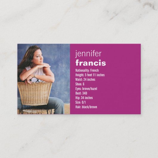 Mini carte d'élém. de croisement rose (Devant)