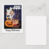 Mini carte Halloween Mummy, Citrouille et Werewolf (Devant / Derrière)
