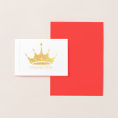Mini carte Merci Gold Foil Crown (Affichage)