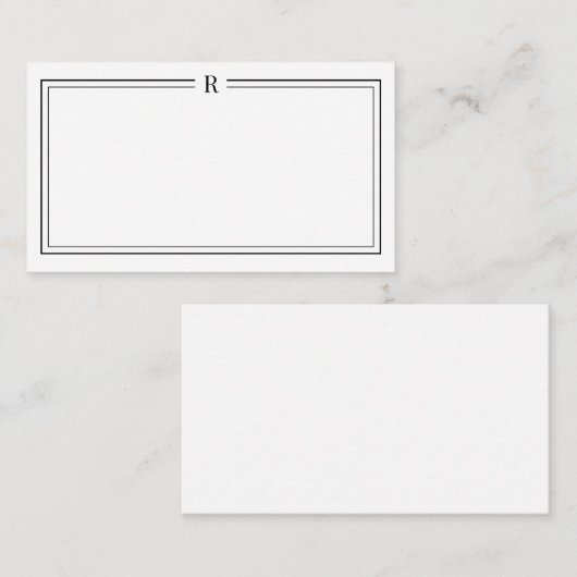 Mini carte Monogramme Papier à lettres de bureau c (Devant / Derrière)