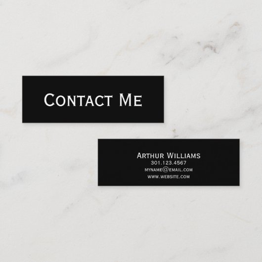 Mini carte noire moderne professionnelle de (Devant / Derrière)