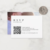 Mini carte RSVP Mariage de code QR photo moderne (Devant/Arrière en situation)