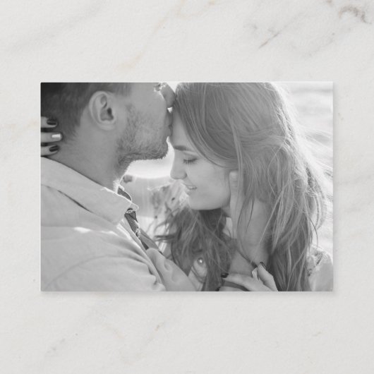 Mini carte RSVP Mariage de code QR photo noir (Dos)