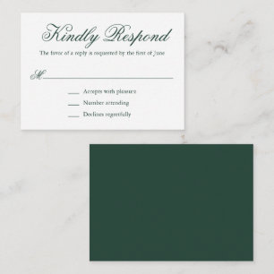 Mini carte RSVP Mariage vert Formel Forêt