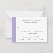 Mini carte RSVP Mariage violet Lavande numérique (Devant)
