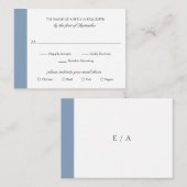 Mini carte RSVP mini Mariage bleu Dusty (Devant / Derrière)