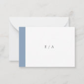 Mini carte RSVP mini Mariage bleu Dusty (Dos)