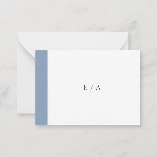 Mini carte RSVP mini Mariage bleu Dusty (Dos)