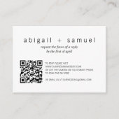 Mini carte RSVP mini-Mariage de code QR photo mini (Devant)