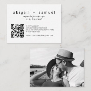 Mini carte RSVP mini-Mariage de code QR photo mini