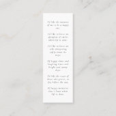 Mini carte Signet pour mémoire d'amour funéraire (Dos)