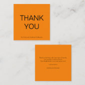 Mini carte simple Merci orange d'automne Carré (Devant / Derrière)