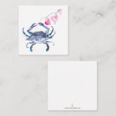 Mini Cartes de jour Valentines Crabes Bleus (Devant / Derrière)