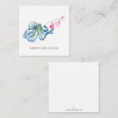 Mini Cartes de jour Valentines Octopus Bleues (Devant / Derrière)