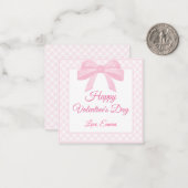Mini Cartes de la Saint Valentin Pink Bow (Devant/Arrière en situation)