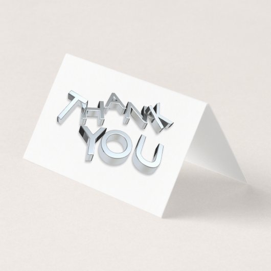 Mini Cartes de Remerciements simples en argent et (Front)