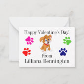 Mini-cartes de Saint Valentin sur Carte de visite (Dos)