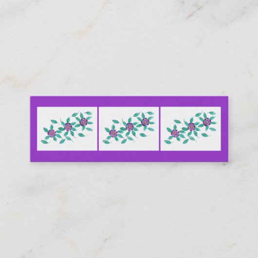 Mini cartes de signet, fleurs pourpres de (Devant)