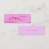 Mini cartes de signet, vague des coeurs rouges sur (Devant / Derrière)