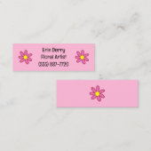 Mini Cartes de visite à fleurs roses (Devant / Derrière)