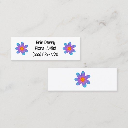 Mini Cartes de visite de fleurs violettes (Devant / Derrière)