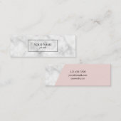 Mini cartes de visite de marbre roses modernes (Devant / Derrière)