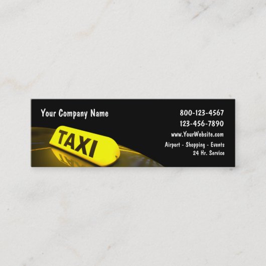 Mini cartes de visite de taxi (Devant)