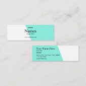 Mini cartes de visite de typo turquoise propre (Devant / Derrière)