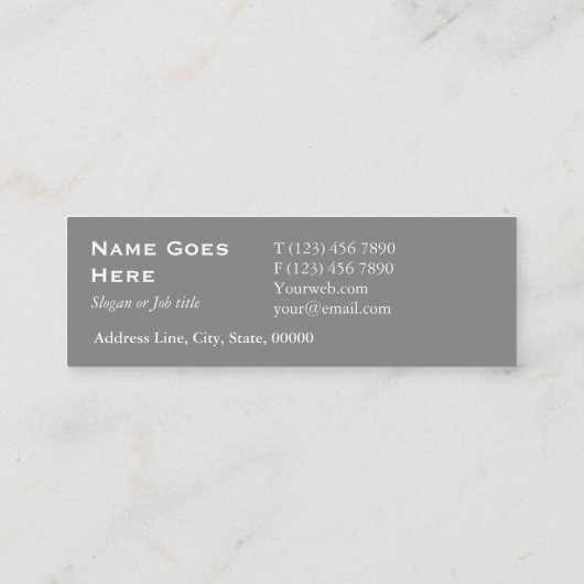 Mini cartes de visite gris professionnels (Dos)