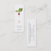 Mini cartes de visite peints de radis (Devant / Derrière)