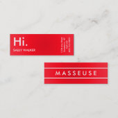 Mini cartes de visite rouges modernes (Devant / Derrière)