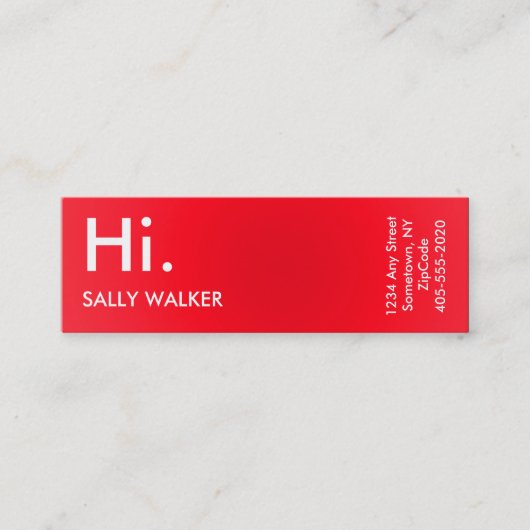 Mini cartes de visite rouges modernes (Devant)