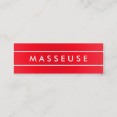 Mini cartes de visite rouges modernes (Dos)