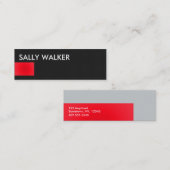 Mini cartes de visite rouges modernes (Devant / Derrière)